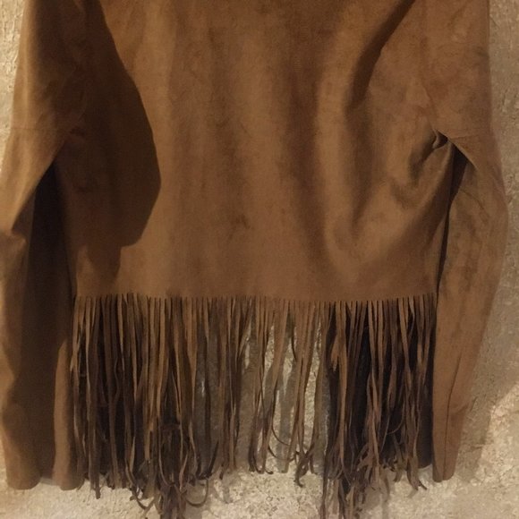 Fringed Jacket in Rich Tan Color - Picture 1 of 3